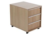 Manutan Expert - Caisson Mobile 3 Tiroirs Chêne Clair - Fermeture à Clé - Mobile - 56x42.8x60cm