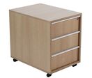 Manutan Expert - Caisson Mobile 3 Tiroirs Chêne Clair - Fermeture à Clé - Mobile - 56x42.8x60cm