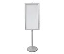 Vitrine d'Affichage sur Pied GRIS Fond Metal 6 Feuilles A4 H190cm