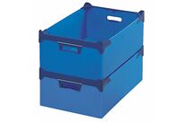 Bac polypropylène alvéolaire gerbable - BLEU 12 L
