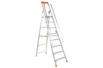Manutan Expert - Escabeau Professionnel Aluminium 8 Marches avec Rampe - Charge Max 150kg - Hauteur d&amp;#039;Accès 3.84m - Norme EN 131