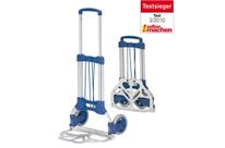 Diables compacts Charge 125 kg, diable compact repliable en plastique et aluminium.