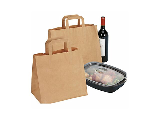 Sac kraft à poignées plates cm