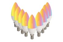 Pack de  10 - Ampoule LED Connectée Wifi E14 5.5W RGBW C37
