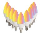 Pack de  10 - Ampoule LED Connectée Wifi E14 5.5W RGBW C37