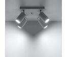 Plafonnier Carré 4 Spots Orientable pour Ampoule GU10 - Blanc