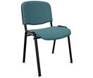Manutan Expert - Chaise visiteurs polyvalente Classic str noire tissu Bleu vert - Empilable, Livrée montée, Garantie 10 ans
