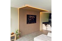 Lot de 2 Panneaux Acoustiques Muraux Bois 240x60x2,2cm - Finition Chêne Blanc avec Fond Noir
