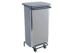 Manutan Expert - Poubelle Agroalimentaire Inox 110L à Pédale - Argent Brillant - HACCP - 2 Roues