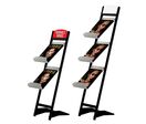 Présentoir Brochure-Displays Alu Noir Incliné 2 tablettes A4