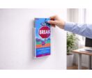 Porte-brochure mural 1 case 1/3 de A4 Adhesif Portrait