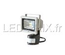 Projecteur led blanc chaud 10 watts + détecteur de présence