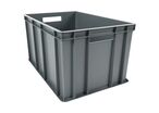 Manutan Expert - Bac norme Europe 64L Gris - Polypropylène - Gerbable - 50kg Charge Max - Recyclé 50%