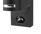 Applique Murale Extérieure avec détecteur IP44 Noir pour Ampoule GU10