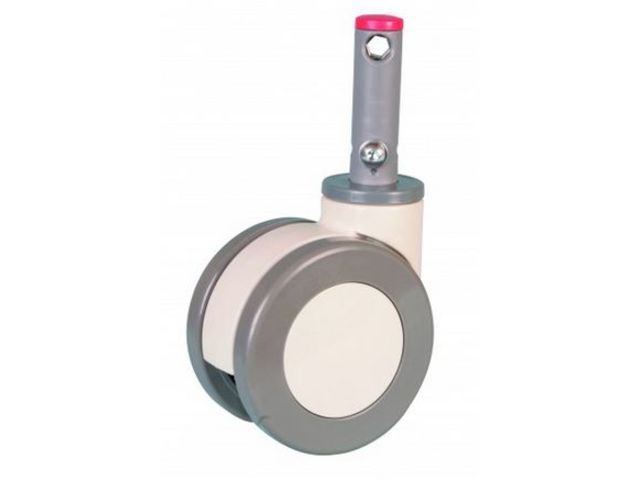 Roulette de collectivité BEDLUX COMPOSITE DOUBLE-GALET A tige – Blocage - trois fonctions 150 mm