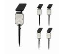 Pack de 4 - Spot LED Extérieur 3-CCT à Piquer IP65 Solaire 8W 1150lm 144lm/W avec Détecteur