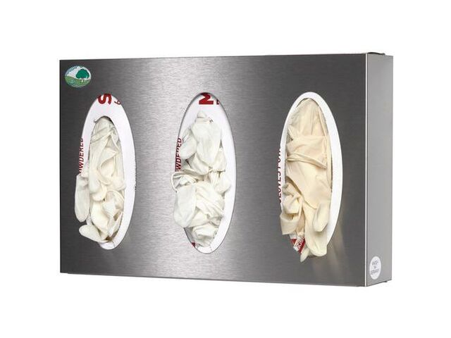 Var - Distributeur Mural Inox Triple pour Boîte à Gant/Mouchoir - 38x25x8 cm - Éco-responsable
