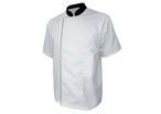 Veste de cuisine manches courtes PC Blanc/noir à pressions