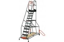 Escabeau de rayonnage 11 marches à immobilisation auto