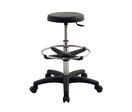 Tabouret atelier haut en polyuréthane sur roulettes avec repose-pieds