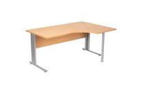 Manutan Expert - Bureau d&amp;#039;angle retour droit Hêtre/Gris 160x110cm - Éco-responsable NF Environnement PEFC