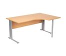 Manutan Expert - Bureau d'angle retour droit Hêtre/Gris 160x110cm - Éco-responsable NF Environnement PEFC