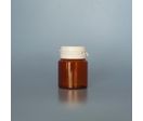 Pilulier plastique ambré cristal 30ml, à couvercle inviolable