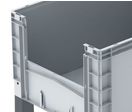 Bac plastique 800x600 x 420 mm norme Europe avec ouverture et 4 pieds - basicline plus