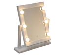 Miroir lumineux maquillage Hollywood à poser - 6 ampoules - Blanc