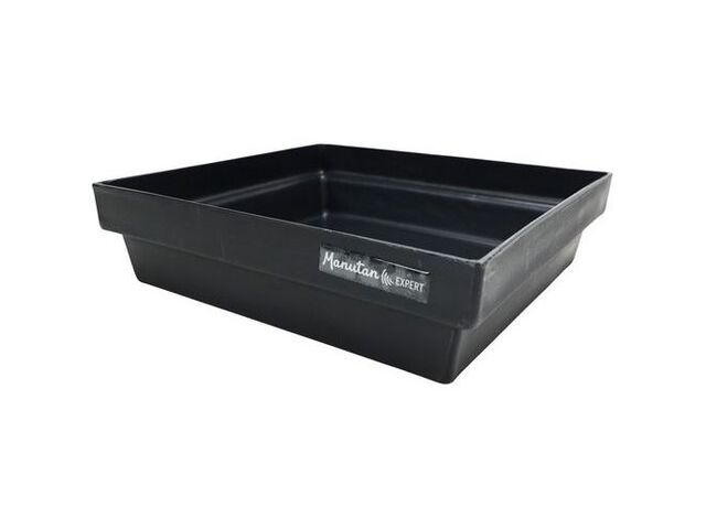 Manutan Expert - Bac de rétention plastique PEHD recyclé 10L Noir - Résistant acides, bases, hydrocarbures - Éco-responsable