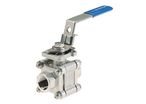 Vanne à boisseau sphérique inox manuelle et pneumatique corps 3 pièces types 2654/2655