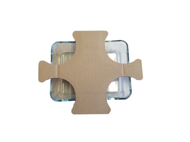 Caisse et calages en carton ondulé pour l’envoi de plats en verre par e-commerce