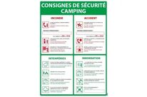 Panneau consignes de sécurité camping