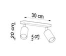 Plafonnier 2 Spots Orientables Bois pour Ampoule GU10