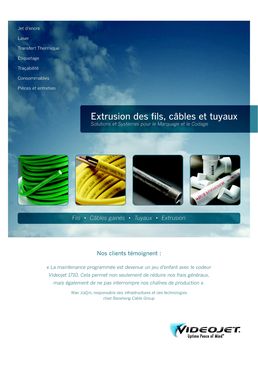 Videojet® - Câbles et extrusion