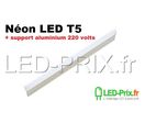 Tube led T5 avec support d'alimentation aluminium prêt à brancher