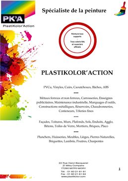 Catalogue Produits PLASTIKOLOR'ACTION
