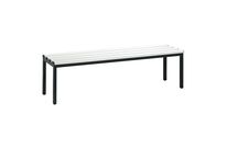 CP - Banc lattes PVC Gris Clair 1500mm - Structure Acier Anthracite - Idéal Atelier &amp;amp; Milieu Humide