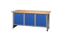 Établi FK 184 - Établi fixe 3 blocs Bleu - 184 cm Largeur - Charge 500 kg - Éco-responsable