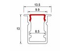 Profilé Aluminium Encastrable 2m pour Ruban LED - Cache Opaque - 2 m