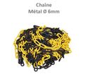Chaîne Métal de signalisation Noire/Jaune 6mm