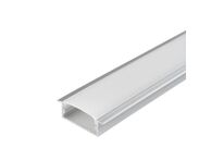 Profilé Aluminium Large Encastrable 2m pour Ruban LED - Cache Opaque Blanc