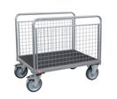 Chariot modulable à 2 ridelles grillagées pour charge lourde