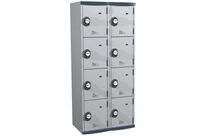 Acial - Vestiaire multicases Monobloc 8 cases à code - Gris clair - Acier Époxy - 1800x800x500mm - Livré monté