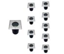 Pack de  10 - Spot LED Extérieur Encastrable Carré pour Ampoule GU10