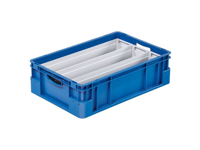 Bacs à compartiments silverline divisé par 3, en longueur 560 x 120 x 146 mm 