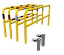 Barrières de protection amovibles Ø 60 mm avec 2 fourreaux verrouillables