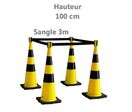 Cônes de balisage jaune noir à sangle 3 m
