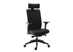Sokoa - Fauteuil de direction MAX Noir Cuir - Ergonomique Synchrone 3D - 8h Confort - 59% Recyclé