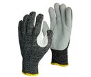 Gant en maille sans coutures résistante à la coupure avec renforcement en cuir croûte | GKK330C